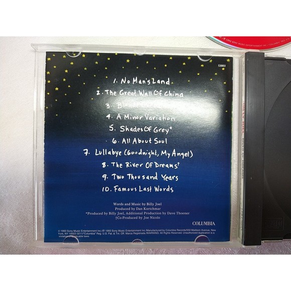 Billy Joel River Of Dreams CD 1993 Sony Columbia Lyric Sheet - Picture 8 of 8